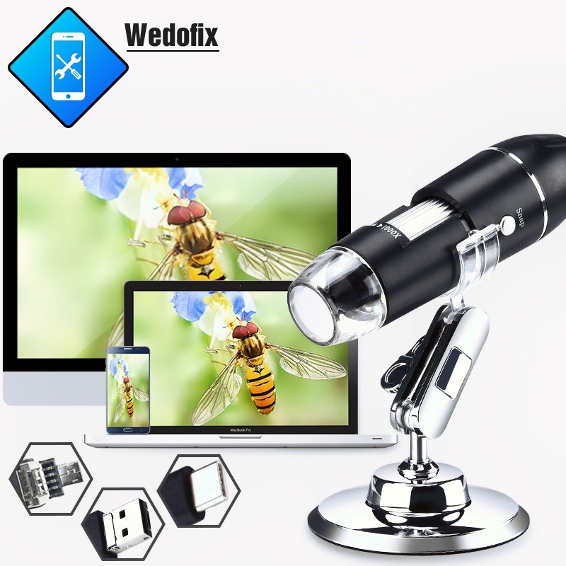 3 in 1 1000X Electronic Magnifying Microscope Hand-Held Digital USB Microscope for Phone Repair