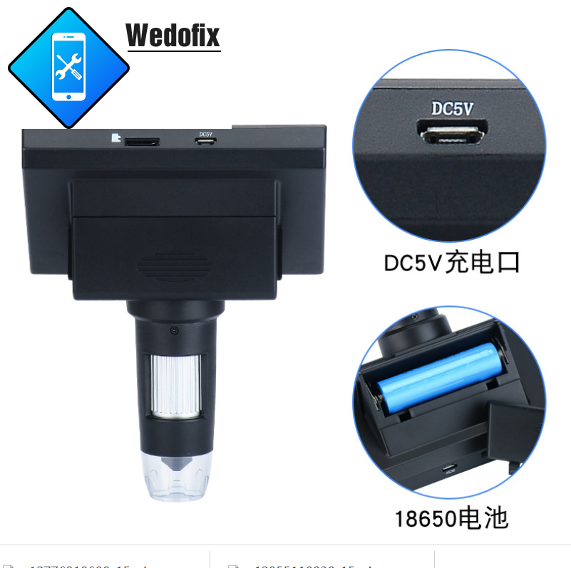 4.3-inch DM4 Digital Microscope 1000X Magnify Microscope with LED Display for Electronics Repair