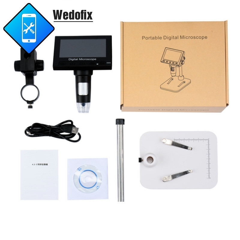 4.3-inch DM4 Digital Microscope 1000X Magnify Microscope with LED Display for Electronics Repair