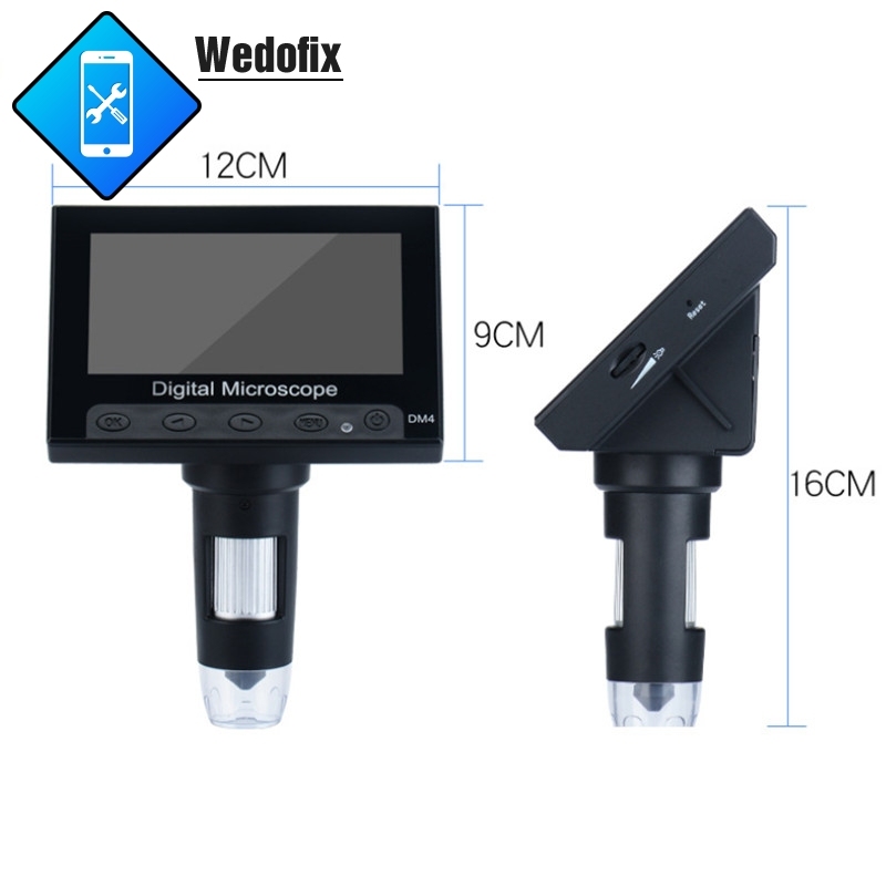 4.3-inch DM4 Digital Microscope 1000X Magnify Microscope with LED Display for Electronics Repair