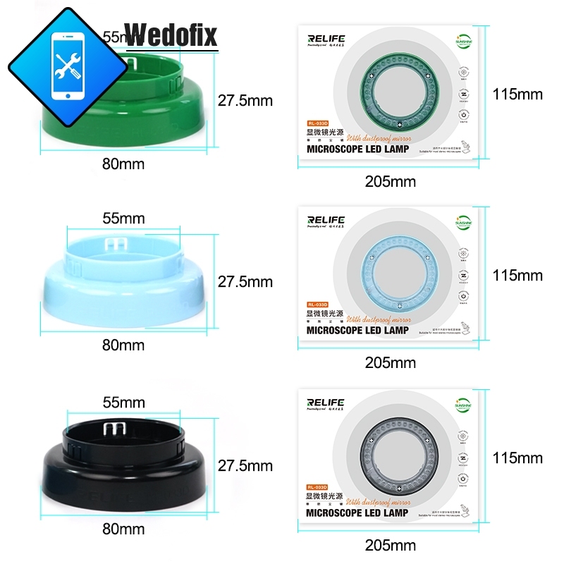 Sunshine Microscope Ring LED Light with Oil-proof Glass 80mm Adjustable Brightness