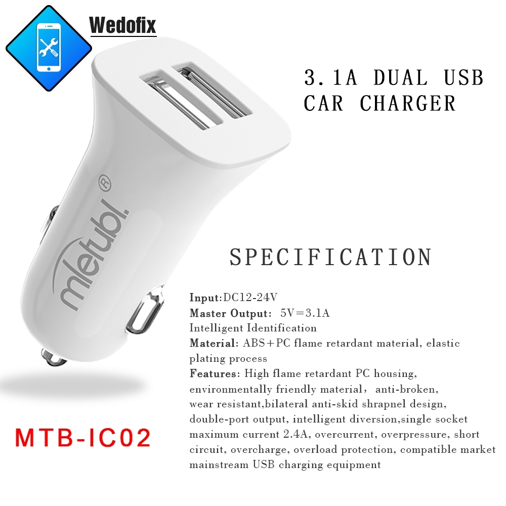 5V 2.4A Dual USB Car Charger QC3.0 Mobile Phone Charger for iPhone Huawei Samsung Tablet Car-charger