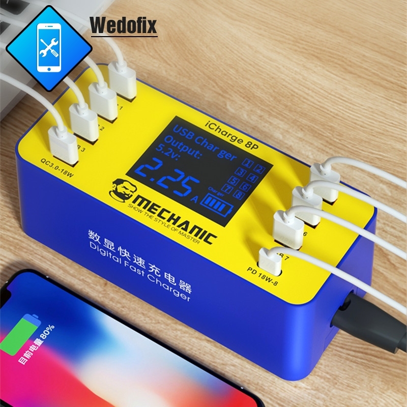 Mechanic PD 18W/20W Multi-port USB Charger Digital Display Fast Charging STation for Mobile Phone Table Charge