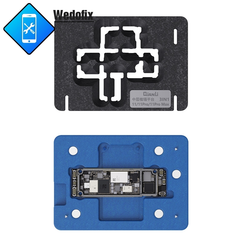 QianLi Phone Motherboard Reballing Fixture with BGA Reballing Stencil for iPhone X XS XSMAX 11 11Pro Promax
