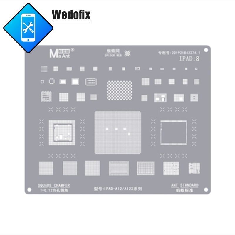 0.12mm BGA Reballing Stencil Template for iPad A9 A10 A12 A12X