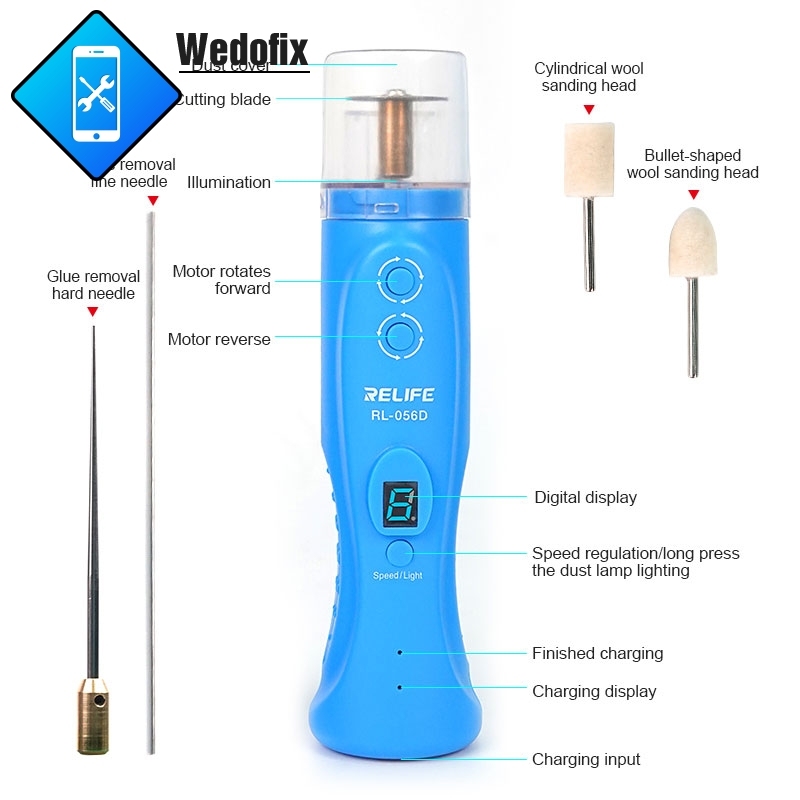 Relife 2 in 1 Intelligent Cutting and Degumming Tools with Green Light Dust Clamp Snap-on Design