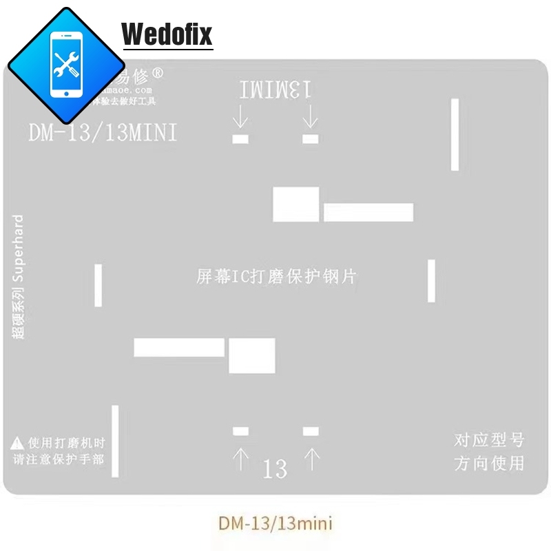 LCD Screen Flex Cable IC Portection Template for iPhone 11-13promax Lattice Face
