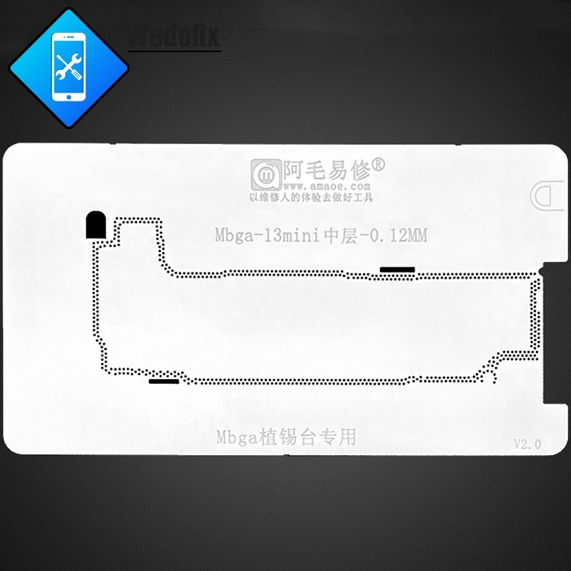 Amao 0.12mm 4 in 1 BGA Reballing Stencil Template Middle Frame Stencil for iPhone 13 13pro 13promax 13mini