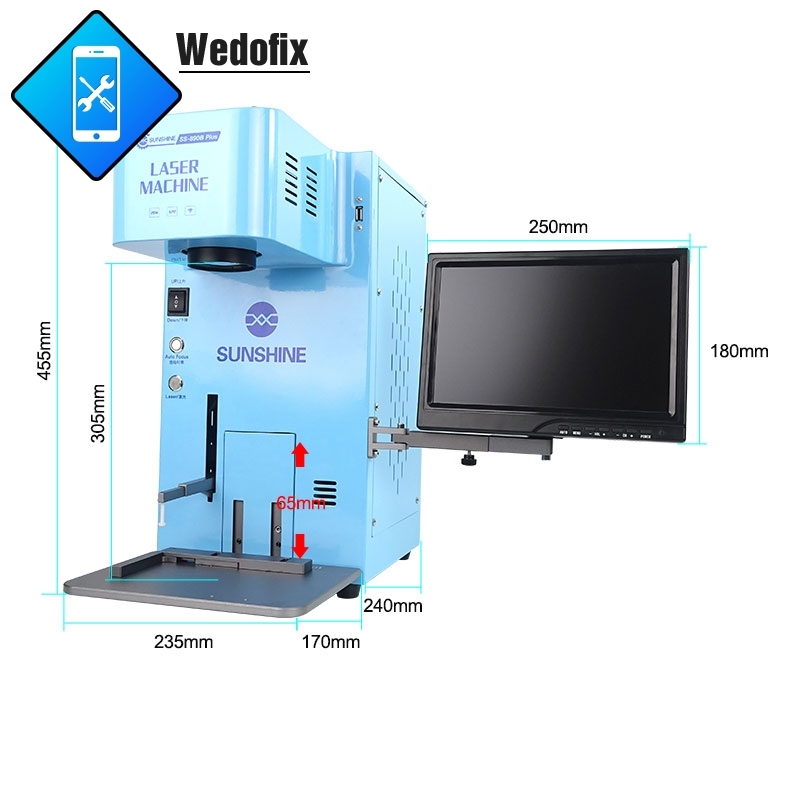 Sunshine 20W SS-890B Plus Laser Machine with Built-in Computer System Smoking Device System Wireless Control for Mobile Phone Rear Glass Removing