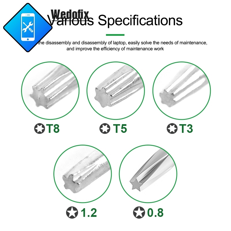 2D S2 Alloy Steel Laptop Repair Screwdriver Set with Anti-slip Design for Computer Repair
