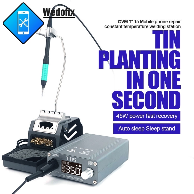 GVM T115 45W Solder Iron Station with Auto-sleep Rapidly Heating Constant Temp Welding Station for Mobile Phone Electronics Repair