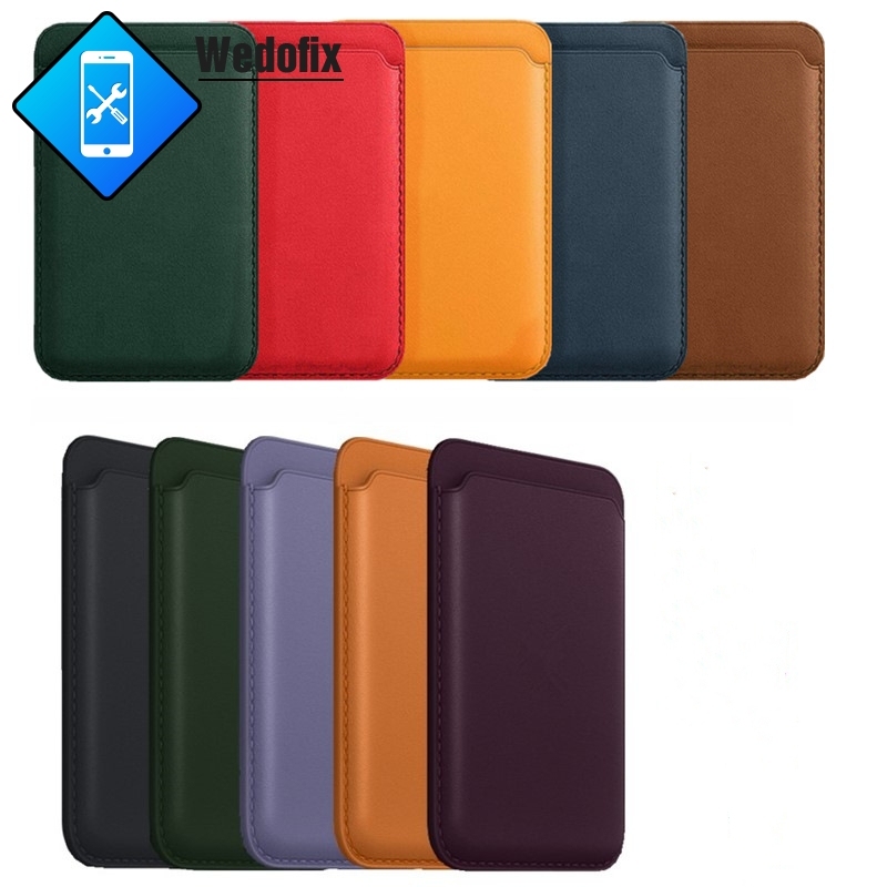 Leather Card Bag with Magnetic Phone Back STicker Card Sleeve for iPhone 11 12 13