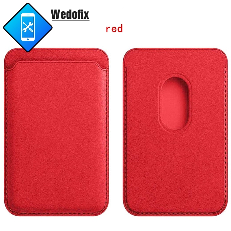 Leather Card Bag with Magnetic Phone Back STicker Card Sleeve for iPhone 11 12 13