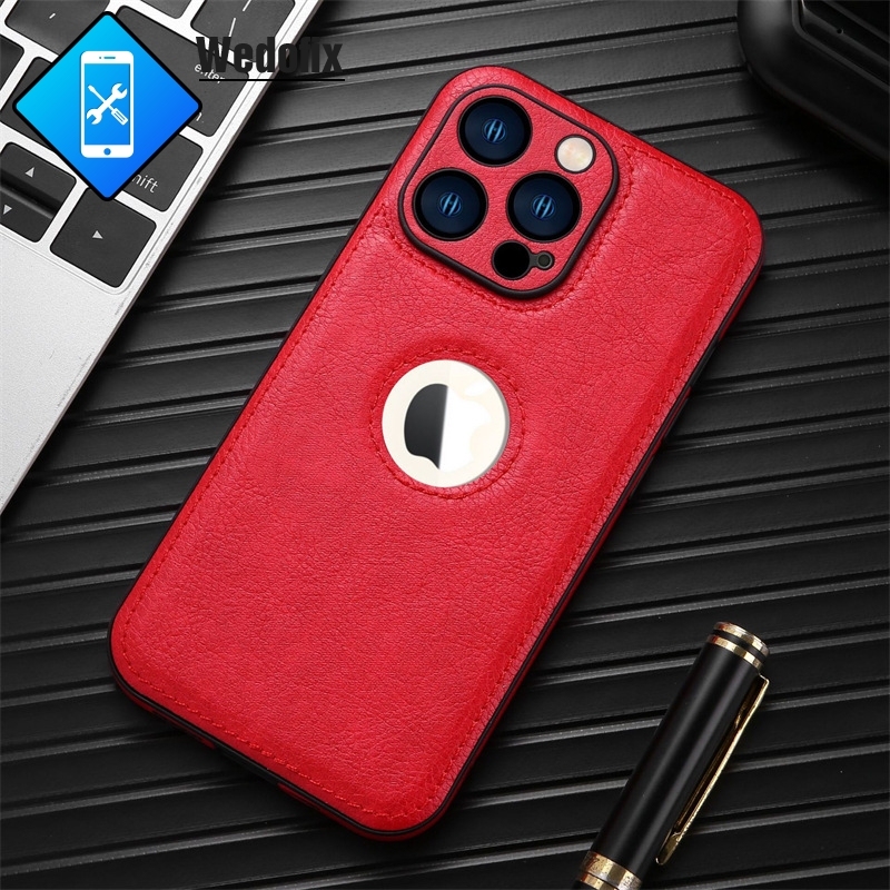 Leather Case with Camera Frame for iPhone 13 12 11 8 7 Phone Protect Case