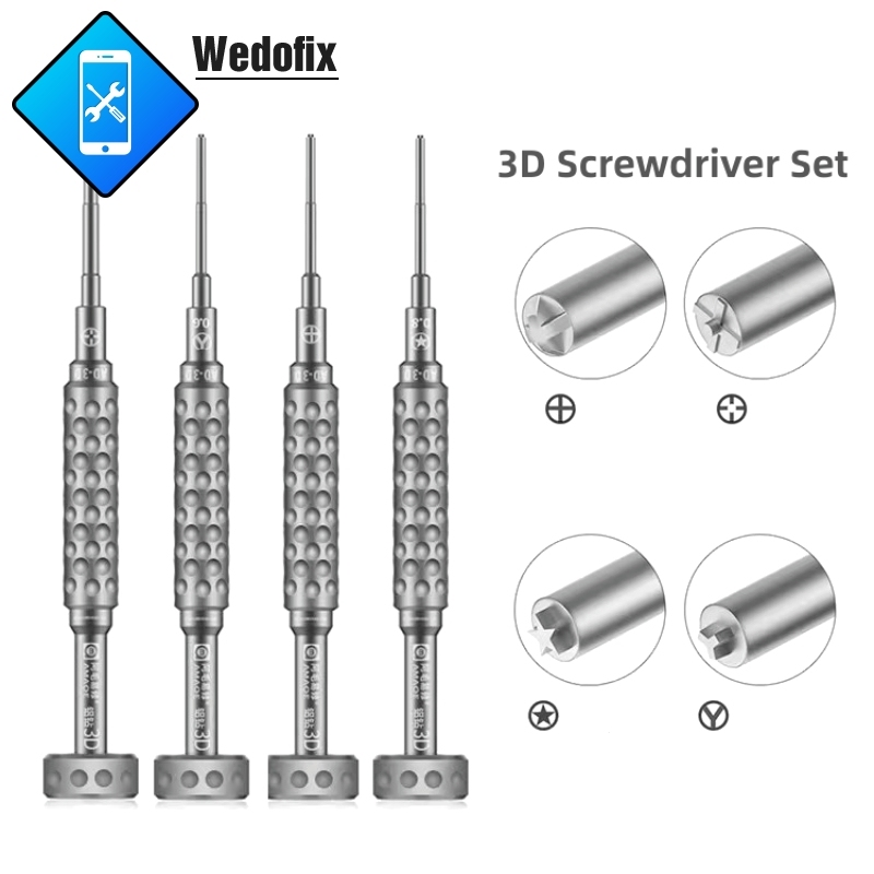 Amaoe Alluminum Alloy 3D Screwdriver Set Anti-slip Strong Magnetic for iPhone iPad Macbook Repair 