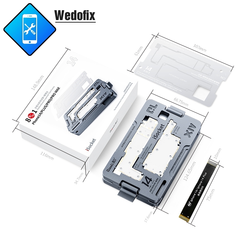 Qianli 4 in 1 iSocket Phone Motherboard Test Fixture for iPhone 14 14plus 14pro/max 