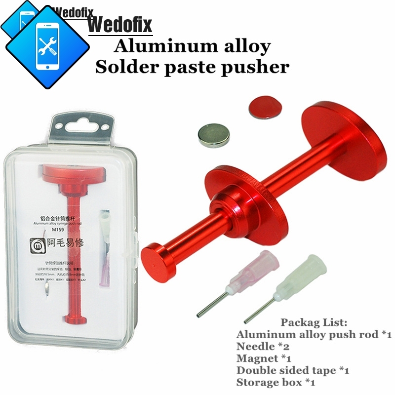 Amaoe 10CC Solder Flux with Aluminum Alloy Pusher Halogen Free Solder Mask Welding Green Oil for for PCB Motherrboard Repair