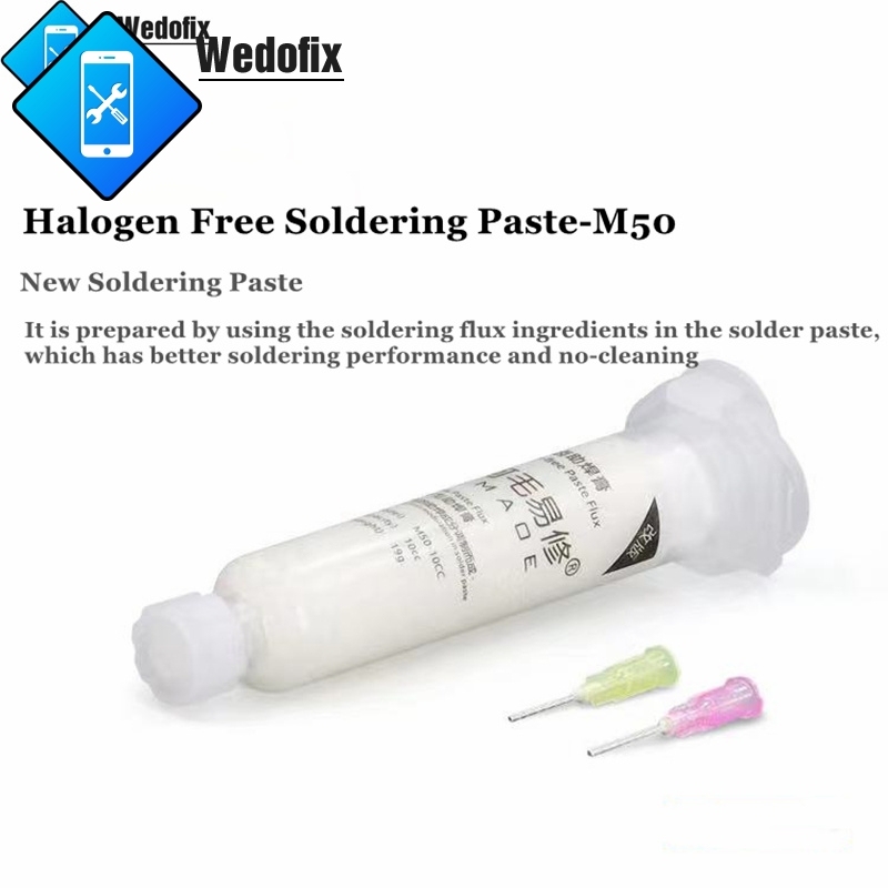Amaoe 10CC Solder Flux with Aluminum Alloy Pusher Halogen Free Solder Mask Welding Green Oil for for PCB Motherrboard Repair