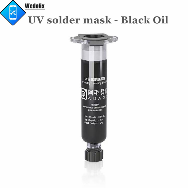 Amaoe 10CC Solder Flux with Aluminum Alloy Pusher Halogen Free Solder Mask Welding Green Oil for for PCB Motherrboard Repair