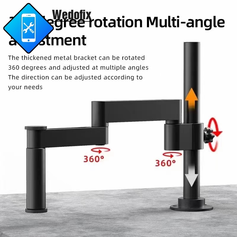 Microscope Swing Arm Metal Bracket 360 Degree Fixedable FoldableUniversal Telescopic Holder for Microscope Holding