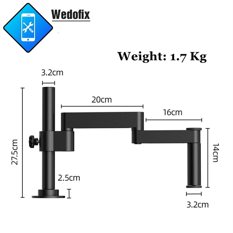 Microscope Swing Arm Metal Bracket 360 Degree Fixedable FoldableUniversal Telescopic Holder for Microscope Holding