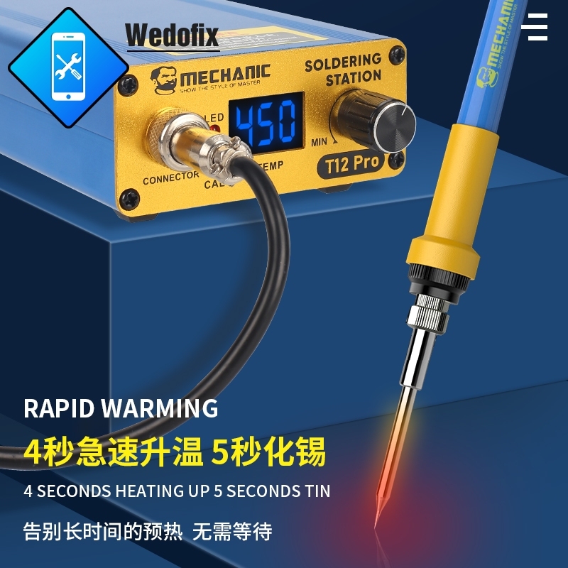 Mechanic T12 Pro ESD Solder Iron Station Intelligent Digital Display Soldering Station for Electronics Repair
