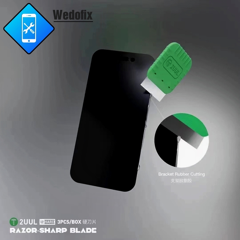 2UUL Soft Blade LCD Screen Adhesive Remove Blades Set Bracket Cutter for iPhone Samsung Edge Screen Opening