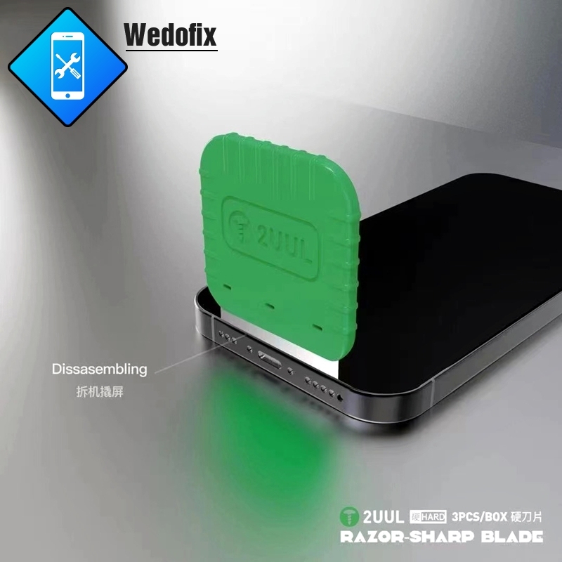 2UUL Soft Blade LCD Screen Adhesive Remove Blades Set Bracket Cutter for iPhone Samsung Edge Screen Opening