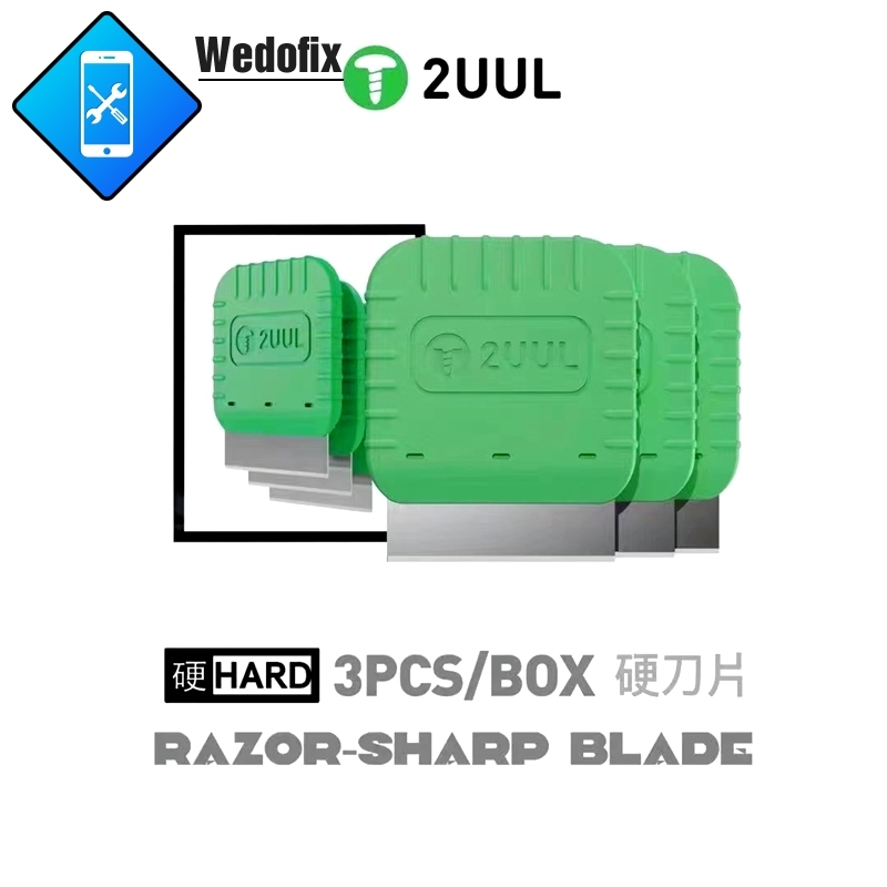 2UUL Soft Blade LCD Screen Adhesive Remove Blades Set Bracket Cutter for iPhone Samsung Edge Screen Opening