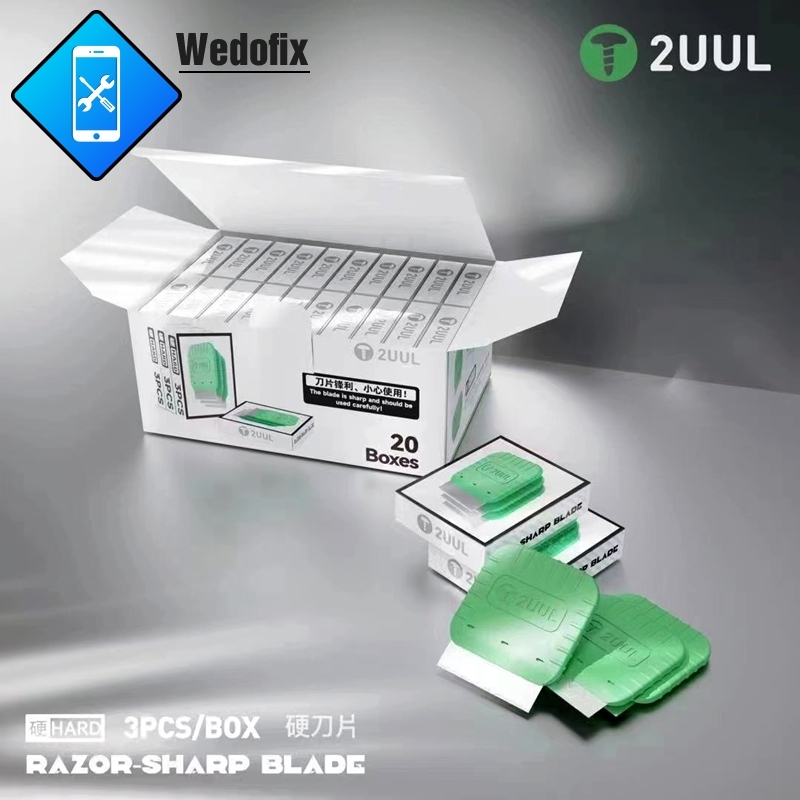 2UUL Soft Blade LCD Screen Adhesive Remove Blades Set Bracket Cutter for iPhone Samsung Edge Screen Opening