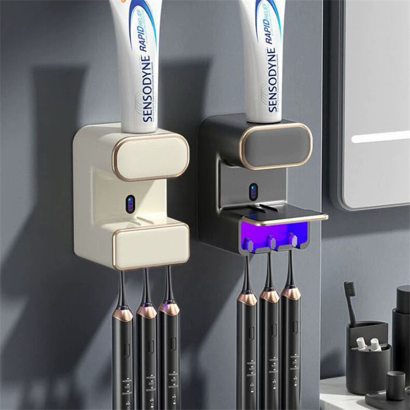 Full Automatic Induction Toothpaste Squeezer UV Sterilization Squeezer Toothbrush Storage Rack
