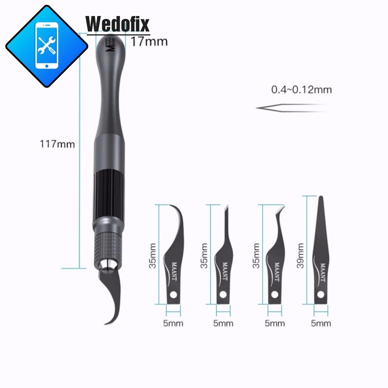  Maant CPU Glue Remove Blade with Handle Anti-corrosion High Toughness Blades for Phone IC NAND Clean Prying 