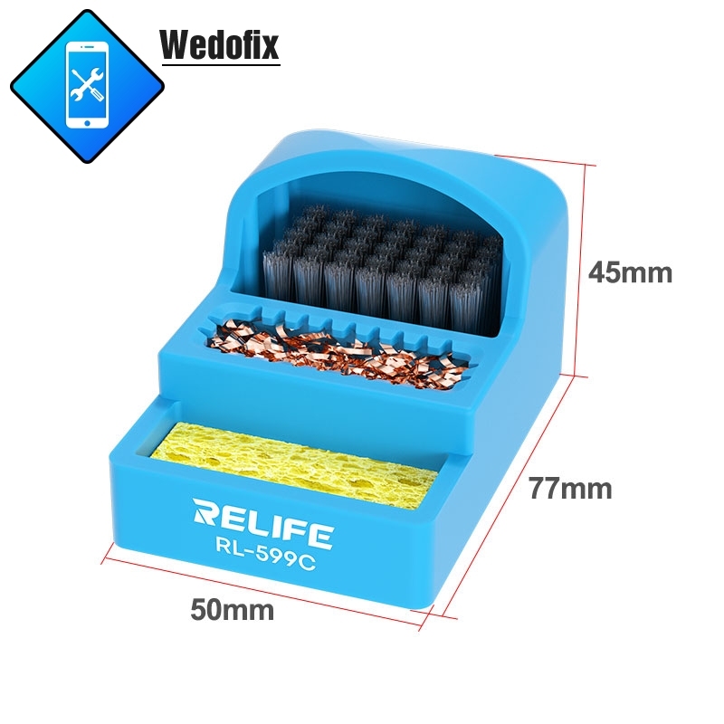 Relife Mini 3 in 1 Solder Iron Refresher with Cooper Wire Steel Brush Sponge Soldering Tip Cleaner Tool