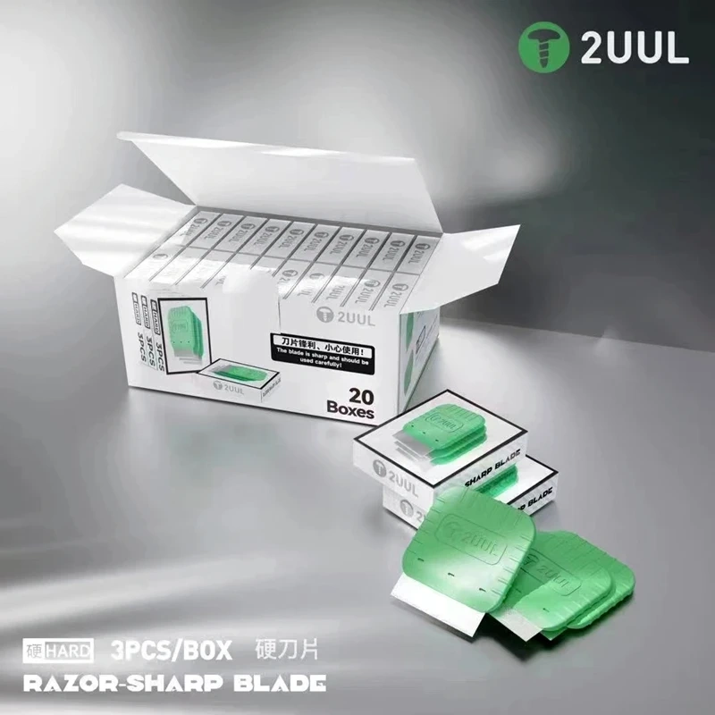 2UUL Soft Blade LCD Screen Adhesive Remove Blades Set Bracket Cutter for iPhone Samsung Edge Screen Opening