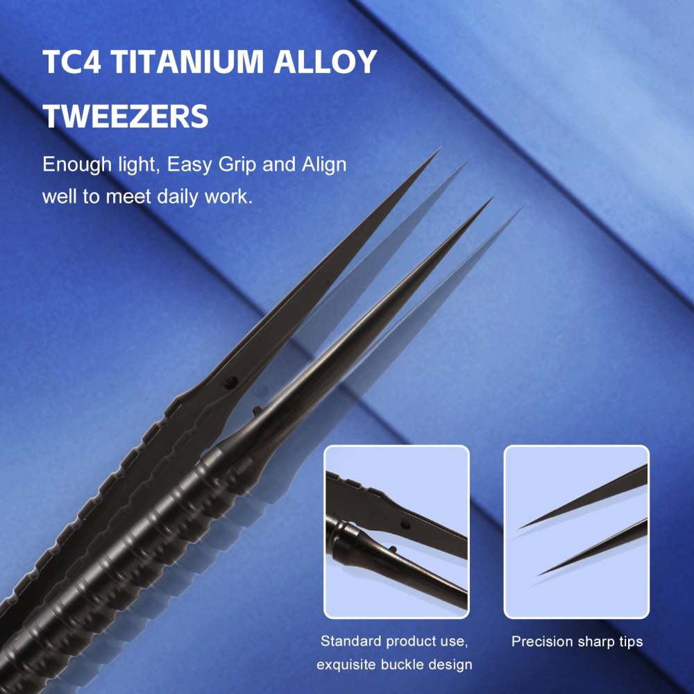 WEDOFIX High Precision Titanium Tweezers with Pointed Tips for Mobile Phone Repair Laboratory Work Jewelry Making