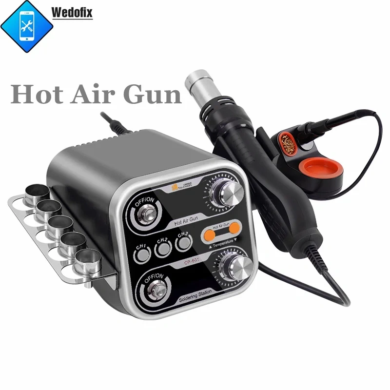 M Triangle 2 in 1 Solder Iron Station Digital Display Hot Air Gun 700W 450℃ Constant Temperature Lead Free Soft Whrilwind