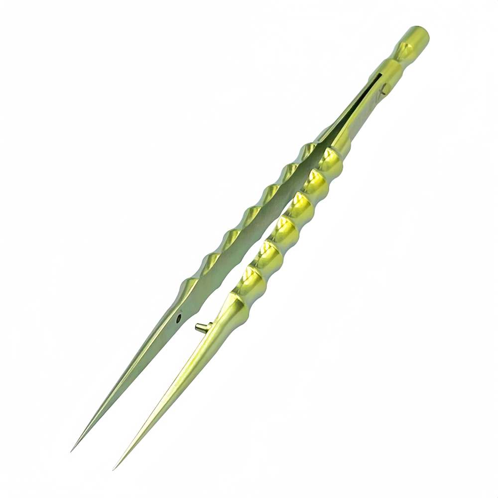 Bamboo Titanium Sharp Tweezers with Anti-corrosion Fine Tip Non-magnetic Titanium Tweezers