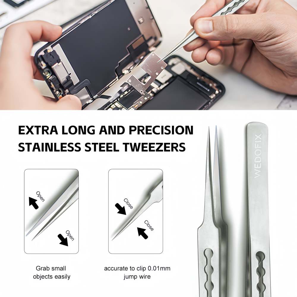 Extra Long Pointed Tweezers for Splinters Precision Fine Titanium Tweezers for Electronics Repair