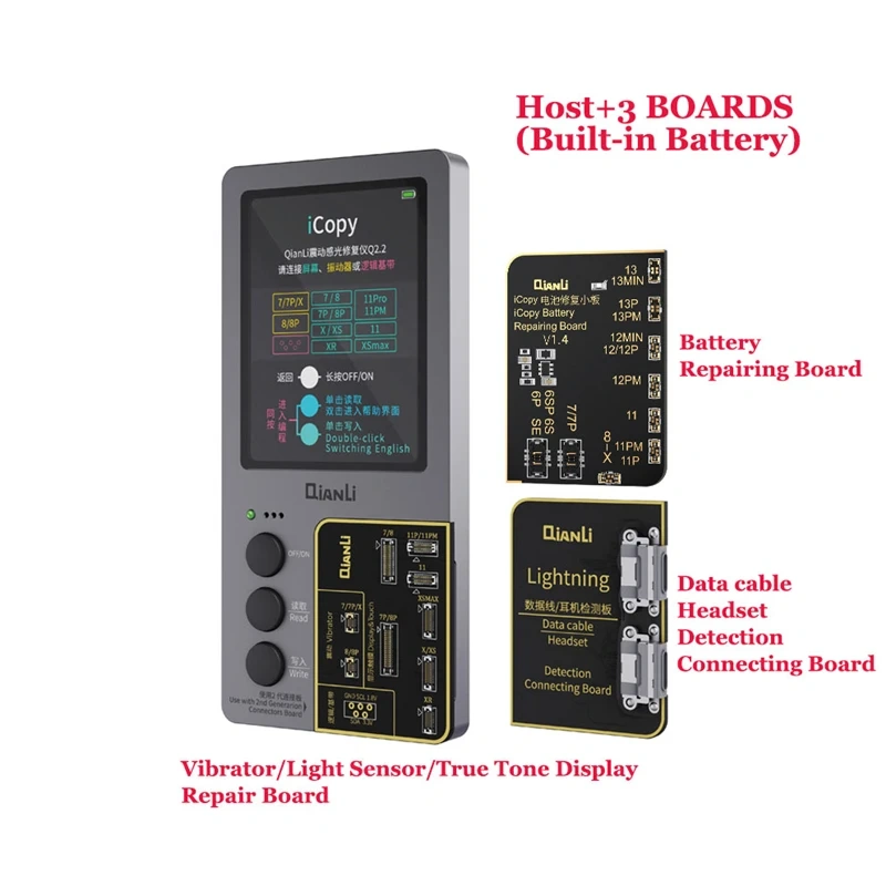 Qianli iCopy Plus 2.2 True Tone Repair Instrument with Battery Testing Board for iPhone 13 12 11 8P Xsmax LCD EEPROM Programmer