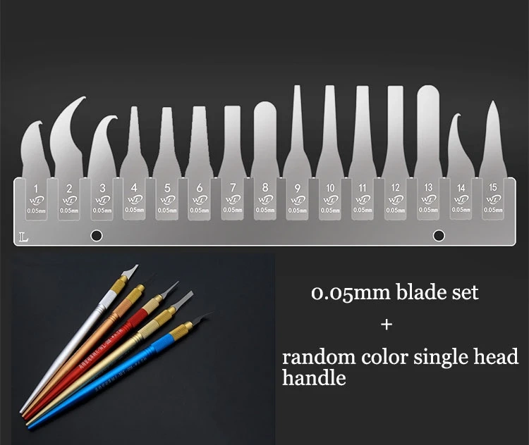 WL 15 in 1 Degumming Blade Set Ultra Thin Scraping Knife Kit for CPU Layering Motherboard Chip IC Edge Glue Remove Rework Tool