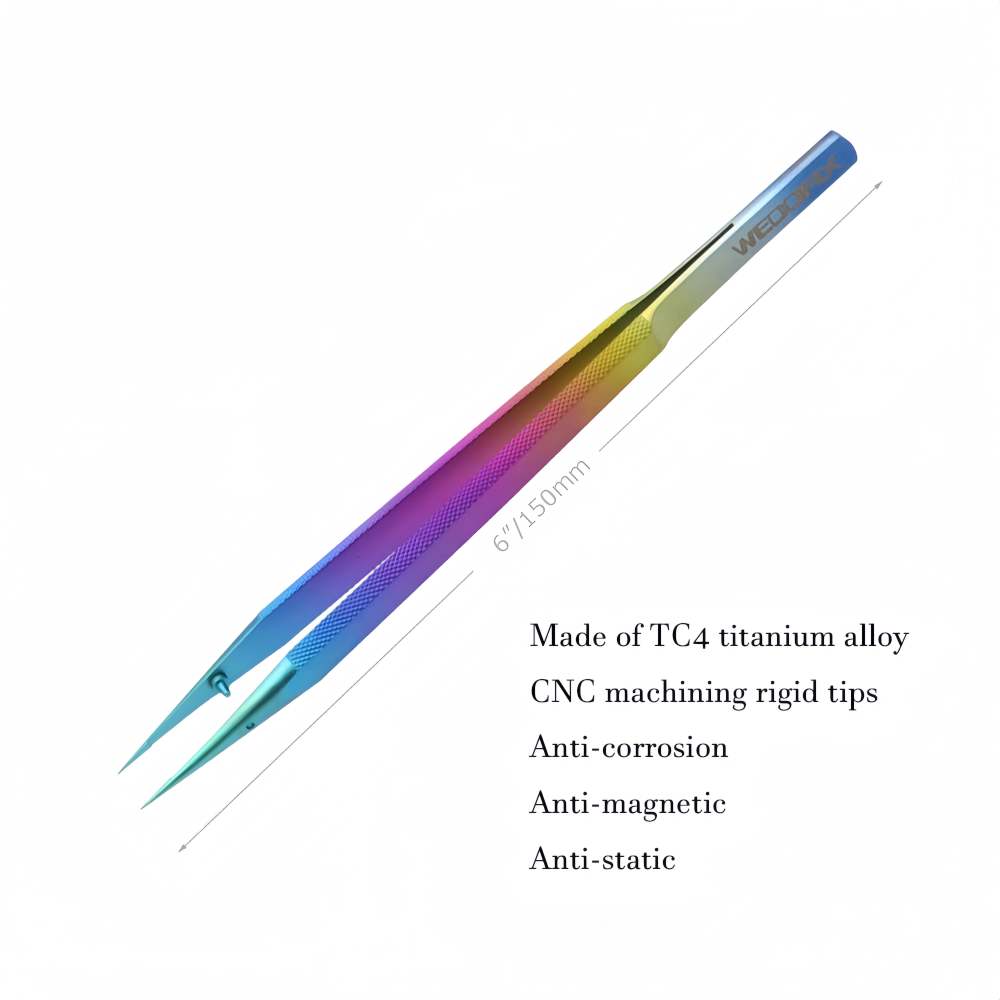 Extra Long Titanium Tweezers with Sharp Tips Grip Steady without Shaking for Crafting DIY Work