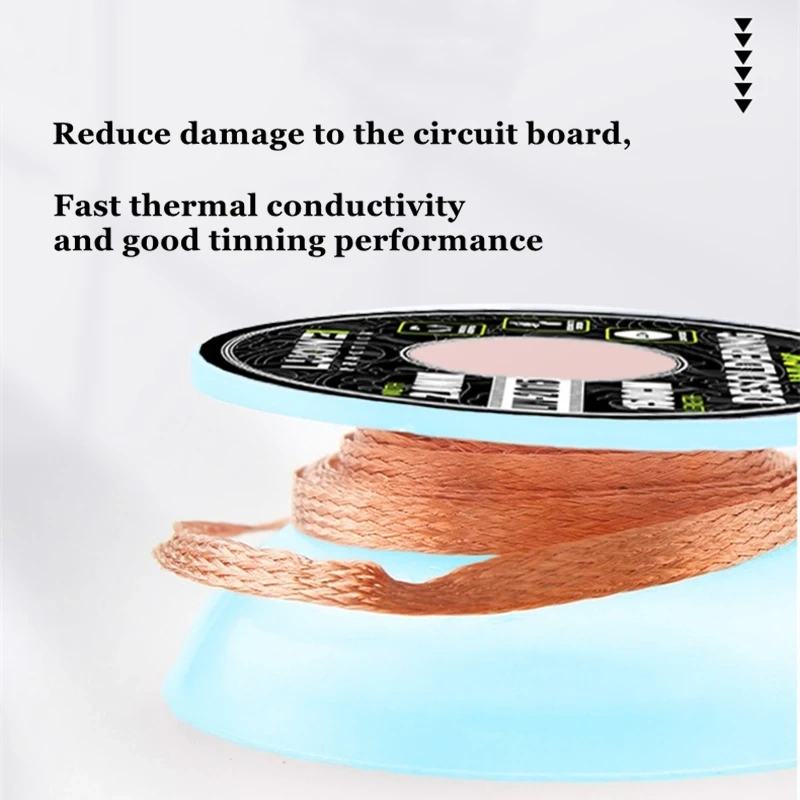 Luowei Desoldering Wick with Braided Cooper Wire Low Residue Anti-corrosion Soldering Accessories for BGA Microsoldering Work