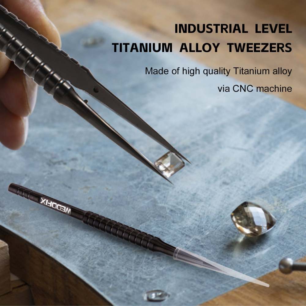 WEDOFIX High Precision Titanium Tweezers with Pointed Tips for Mobile Phone Repair Laboratory Work Jewelry Making