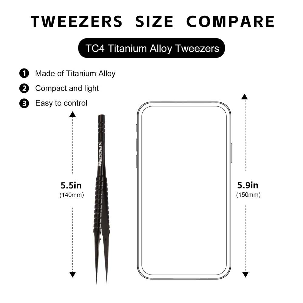 WEDOFIX High Precision Titanium Tweezers with Pointed Tips for Mobile Phone Repair Laboratory Work Jewelry Making