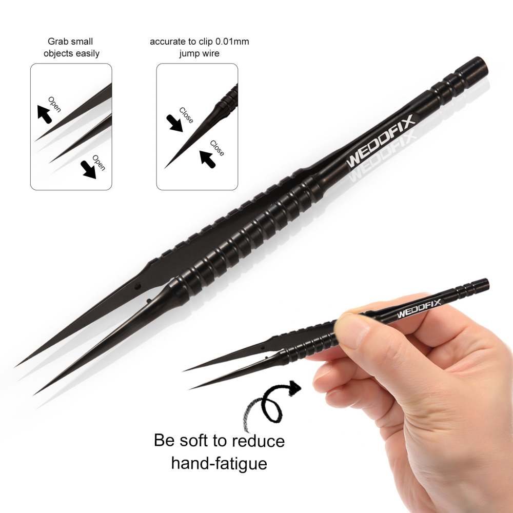 WEDOFIX High Precision Titanium Tweezers with Pointed Tips for Mobile Phone Repair Laboratory Work Jewelry Making