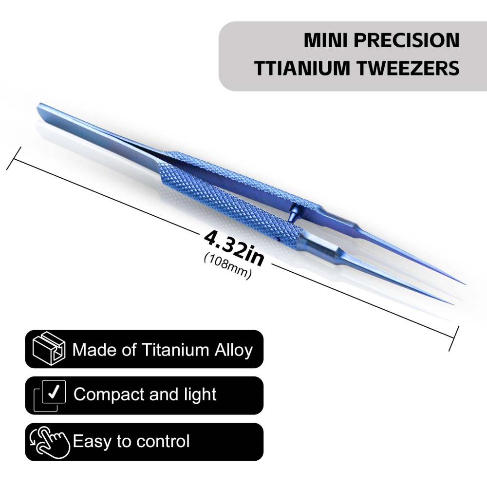 Multi-purpose Mini Tweezers with Precision Pointed Tips Titanium Tiny Tweezers for DIY and Daily Work