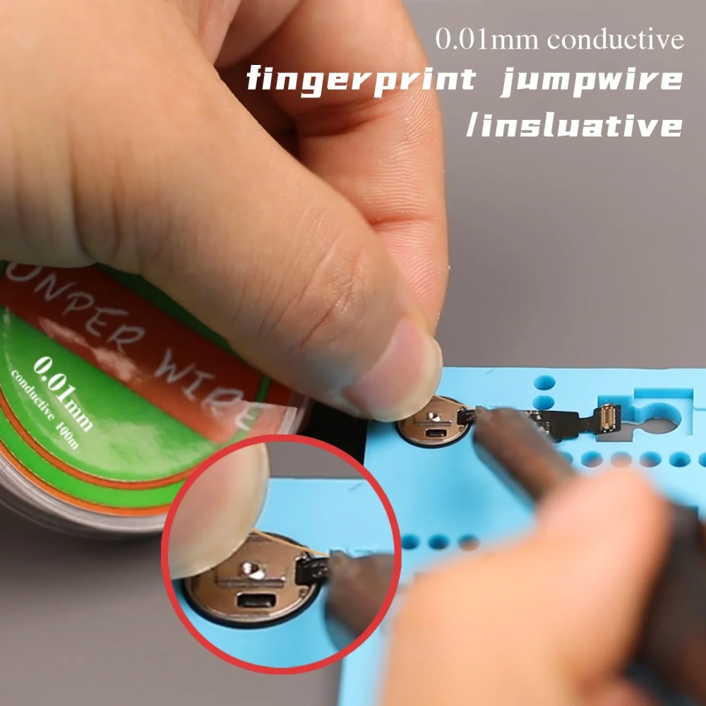 2UUL 0.02mm Insulated Ultrafine Jumper Wire Phone Fingerprint Repair Flying Line for Mobile Phone Motherboard Repair - 100m