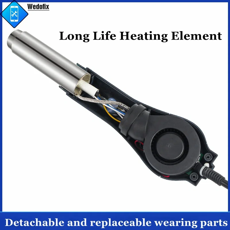 YouYue 8858 Portable Hot Air Rework Station Phone Repair Digital Display Heat Gun with 3 Pcs Nozzles for Electronics Repair
