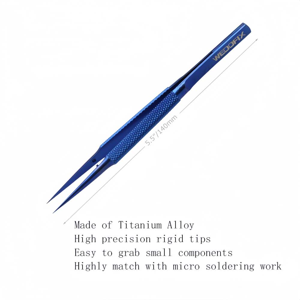 WEDOFIX High Precision Titanium Alloy Professional Tweezers for Electronics Repair Personal Hobby DIY Job