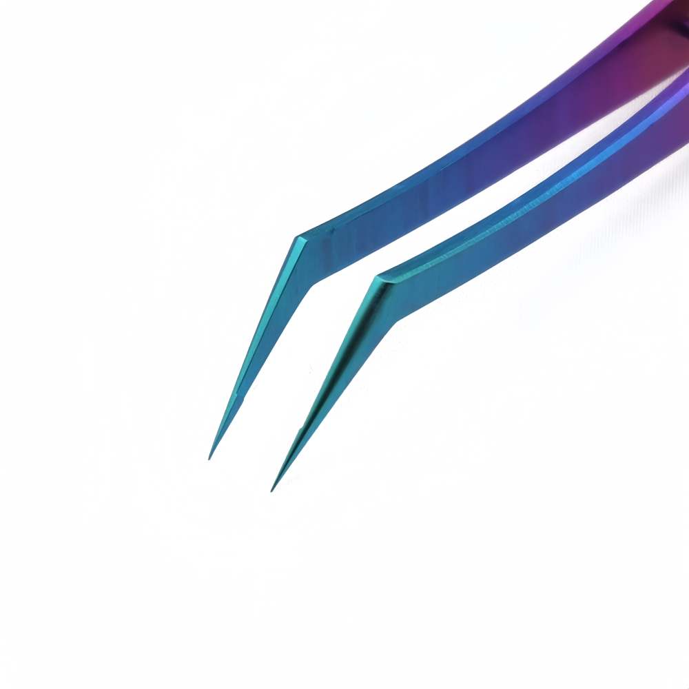 Multi-purpose Rainbow Professional Titanium Tweezers for Eyebrows and DIY Work